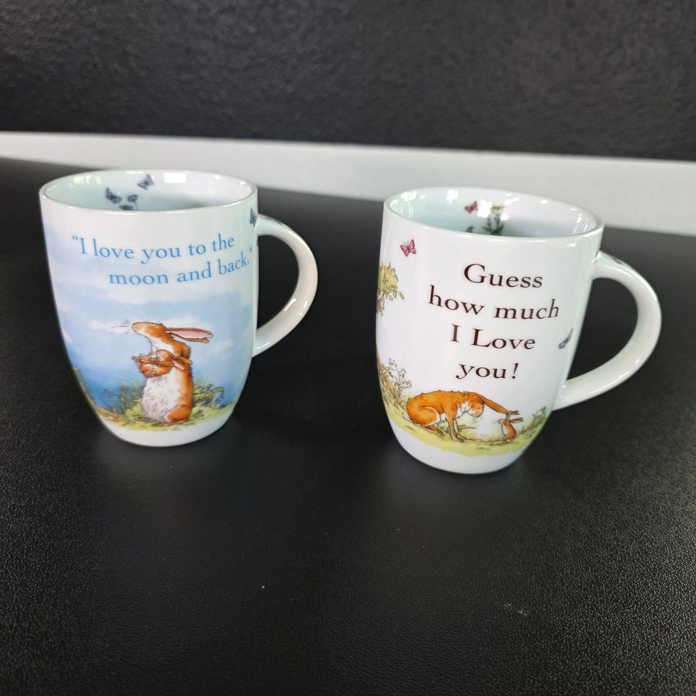 Konitz Guess How Much I Love You Porcelain Mug Set 2008 Storybook Rabbits bunny*